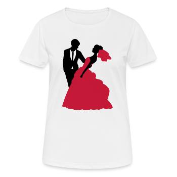 Mariage, Mariée, Le marié - T-shirt respirant Femme - blanc - Devant - AI Model Female 172 dark (172cm)
