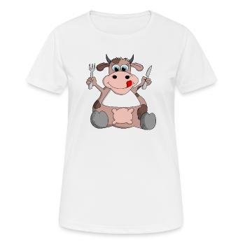 Ulkige Kuh hat Hunger - Frauen T-Shirt atmungsaktiv - Weiß - Vorne - AI Model Female 172 dark (172cm)