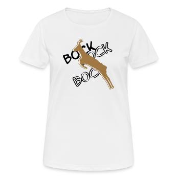 Bock³ - Frauen T-Shirt atmungsaktiv - Weiß - Vorne - AI Model Female 172 dark (172cm)
