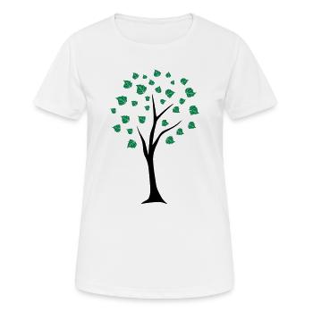 Lebensbaum - Frauen T-Shirt atmungsaktiv - Weiß - Vorne - AI Model Female 172 dark (172cm)