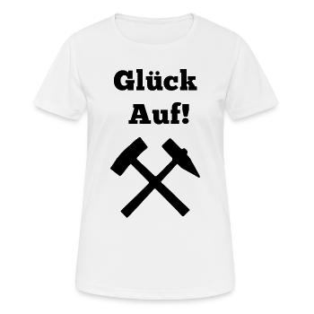 Glückauf Bergwerk Steiger Gruß Bergmann Zeche Pott - Frauen T-Shirt atmungsaktiv - Weiß - Vorne - AI Model Female 172 dark (172cm)