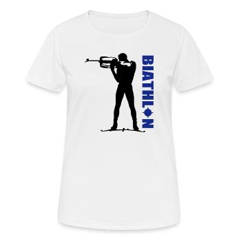 Biathlon - Frauen T-Shirt atmungsaktiv - Weiß - Vorne - AI Model Female 172 dark (172cm)