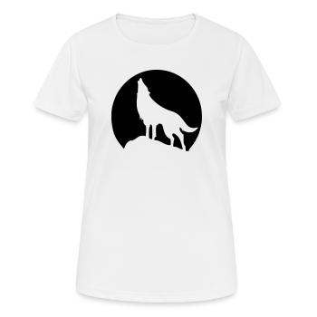 Wolf - Mond - Frauen T-Shirt atmungsaktiv - Weiß - Vorne - AI Model Female 172 dark (172cm)