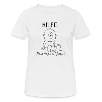 Au secours, mon père est avocat - T-shirt respirant Femme - blanc - Devant - AI Model Female 172 dark (172cm)