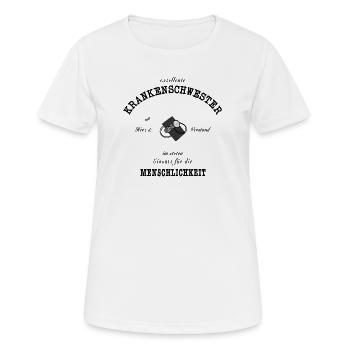 Excellente infirmière - T-shirt respirant Femme - blanc - Devant - AI Model Female 172 dark (172cm)
