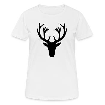 Hirschgeweih - Frauen T-Shirt atmungsaktiv - Weiß - Vorne - AI Model Female 172 dark (172cm)