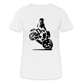 motorcycle stunt - Women's Breathable T-Shirt - white - Front - AI Model Female 172 dark (172cm)