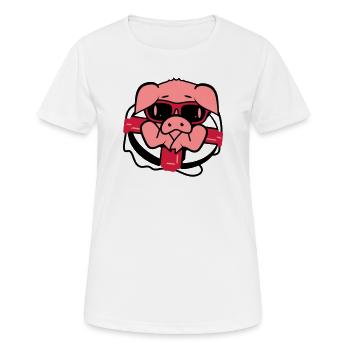 Schwein mit Brille und Rettungsring - Frauen T-Shirt atmungsaktiv - Weiß - Vorne - AI Model Female 172 dark (172cm)
