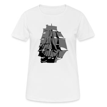 Segelschiff - Frauen T-Shirt atmungsaktiv - Weiß - Vorne - AI Model Female 172 dark (172cm)