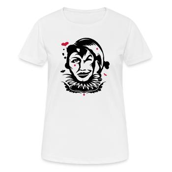 Spielkarte Joker - Frauen T-Shirt atmungsaktiv - Weiß - Vorne - AI Model Female 172 dark (172cm)