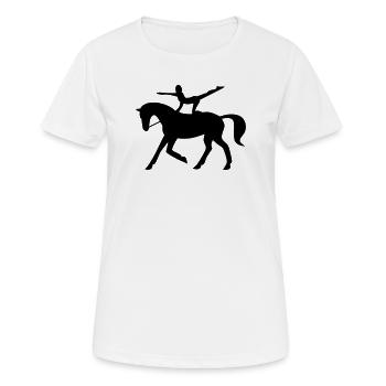 Cheval de saut - T-shirt respirant Femme - blanc - Devant - AI Model Female 172 dark (172cm)