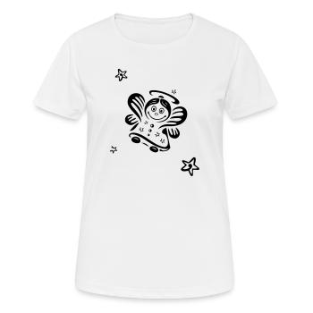 Frohe Weihnachten, Engel mit Sternen, süß. - Frauen T-Shirt atmungsaktiv - Weiß - Vorne - AI Model Female 172 dark (172cm)