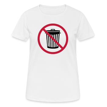 verboten schild zone keine tonne muelltonne muelle - Frauen T-Shirt atmungsaktiv - Weiß - Vorne - AI Model Female 172 dark (172cm)