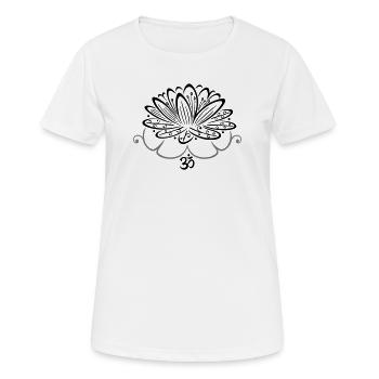 Fleur de lotus Lotus Symbole Om Fleur de lotus - T-shirt respirant Femme - blanc - Devant - AI Model Female 172 dark (172cm)