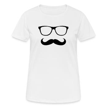 Brille und Schnurrbart - Frauen T-Shirt atmungsaktiv - Weiß - Vorne - AI Model Female 172 dark (172cm)