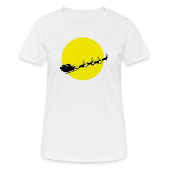 Père Noël dans une Pleine Lune - T-shirt respirant Femme - blanc - Devant - AI Model Female 172 dark (172cm)