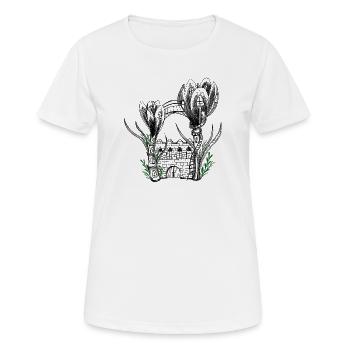 Garden Flower Castle - Frauen T-Shirt atmungsaktiv - Weiß - Vorne - AI Model Female 172 dark (172cm)