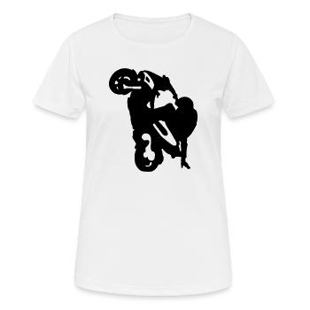 stunt moped - Women's Breathable T-Shirt - white - Front - AI Model Female 172 dark (172cm)