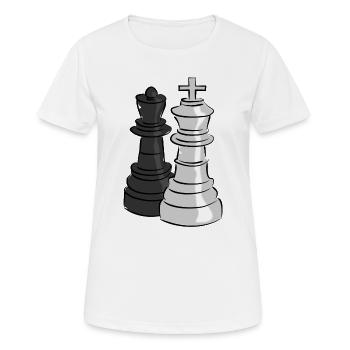 schach figuren dame koenig - Frauen T-Shirt atmungsaktiv - Weiß - Vorne - AI Model Female 172 dark (172cm)