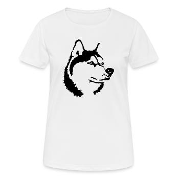 Husky - Frauen T-Shirt atmungsaktiv - Weiß - Vorne - AI Model Female 172 dark (172cm)