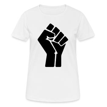 Faust - Frauen T-Shirt atmungsaktiv - Weiß - Vorne - AI Model Female 172 dark (172cm)