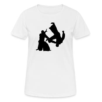 aikido - Women's Breathable T-Shirt - white - Front - AI Model Female 172 dark (172cm)