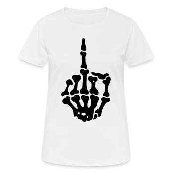 middlefinger Mittelfinger - Frauen T-Shirt atmungsaktiv - Weiß - Vorne - AI Model Female 172 dark (172cm)