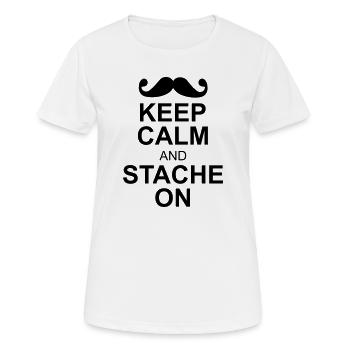 moustache - T-shirt respirant Femme - blanc - Devant - AI Model Female 172 dark (172cm)