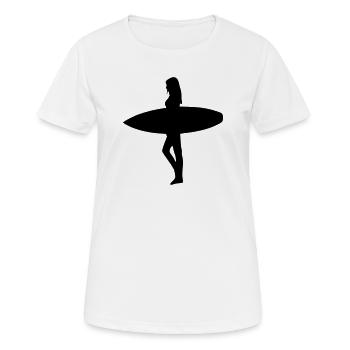 Surfergirl - Frauen T-Shirt atmungsaktiv - Weiß - Vorne - AI Model Female 172 dark (172cm)