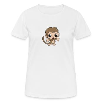 Affe - Frauen T-Shirt atmungsaktiv - Weiß - Vorne - AI Model Female 172 dark (172cm)