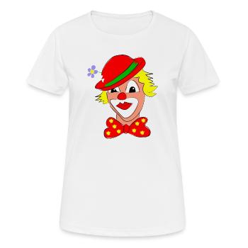 clown - T-shirt respirant Femme - blanc - Devant - AI Model Female 172 dark (172cm)
