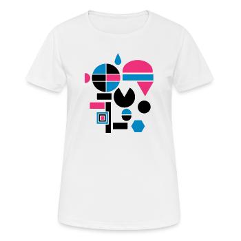 Différentes formes géométriques - T-shirt respirant Femme - blanc - Devant - AI Model Female 172 dark (172cm)