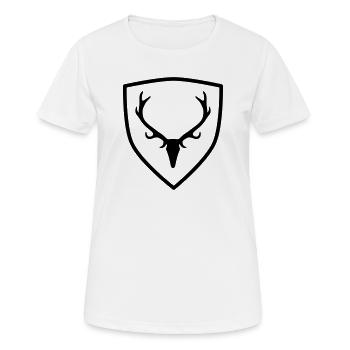 Wappen mit Geweih - Frauen T-Shirt atmungsaktiv - Weiß - Vorne - AI Model Female 172 dark (172cm)