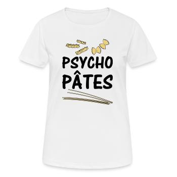 Psycho Pâtes - T-shirt respirant Femme - blanc - Devant - AI Model Female 172 dark (172cm)