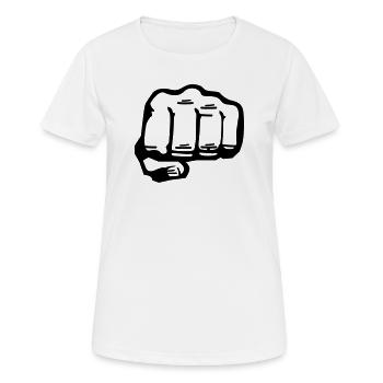 poing - T-shirt respirant Femme - blanc - Devant - AI Model Female 172 dark (172cm)
