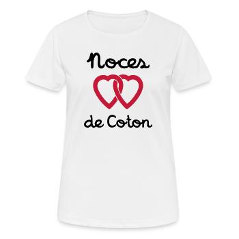 Noces de Coton - T-shirt respirant Femme - blanc - Devant - AI Model Female 172 dark (172cm)