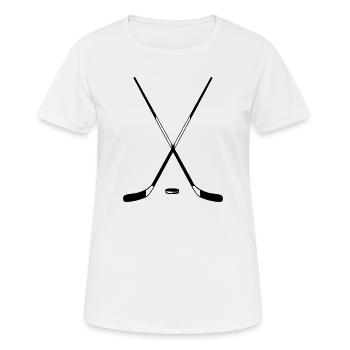 Eishockey - Frauen T-Shirt atmungsaktiv - Weiß - Vorne - AI Model Female 172 dark (172cm)
