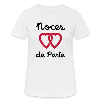 Noces de Perle - T-shirt respirant Femme - blanc - Devant - AI Model Female 172 dark (172cm)