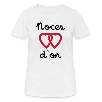 Noces d'or - T-shirt respirant Femme - blanc - Devant - AI Model Female 172 dark (172cm)