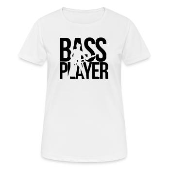 bassiste - T-shirt respirant Femme - blanc - Devant - AI Model Female 172 dark (172cm)