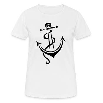 Ancre tatouage Ahoi Capitaine Sportif - T-shirt respirant Femme - blanc - Devant - AI Model Female 172 dark (172cm)