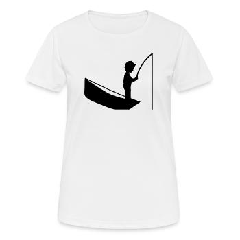 Eine Junge mit einer Angel - Frauen T-Shirt atmungsaktiv - Weiß - Vorne - AI Model Female 172 dark (172cm)
