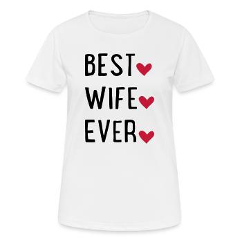 Ehefrau - Frauen T-Shirt atmungsaktiv - Weiß - Vorne - AI Model Female 172 dark (172cm)