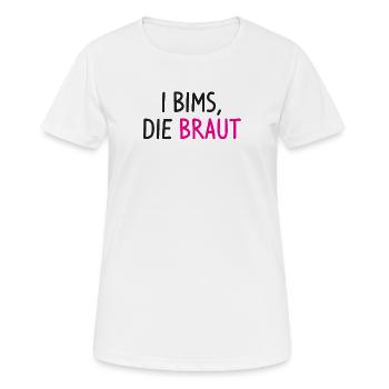 Partie poule mariée dire - T-shirt respirant Femme - blanc - Devant - AI Model Female 172 dark (172cm)