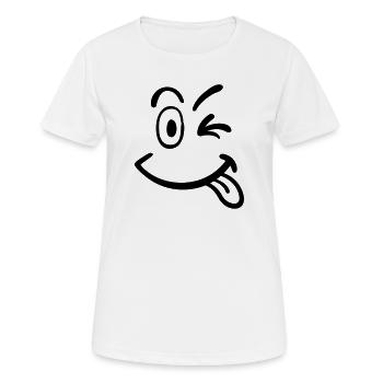 smiley - Frauen T-Shirt atmungsaktiv - Weiß - Vorne - AI Model Female 172 dark (172cm)