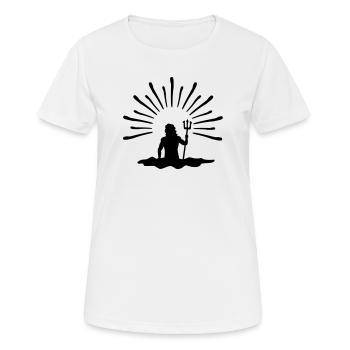 Neptun Mystik Sonne - Frauen T-Shirt atmungsaktiv - Weiß - Vorne - AI Model Female 172 dark (172cm)