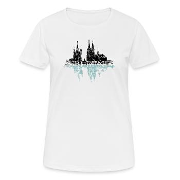 UBI BENE IBI COLONIA Köln Rhein Skyline Spruch - Frauen T-Shirt atmungsaktiv - Weiß - Vorne - AI Model Female 172 dark (172cm)