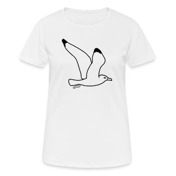 fliegende moewe vogel urlaub - Frauen T-Shirt atmungsaktiv - Weiß - Vorne - AI Model Female 172 dark (172cm)