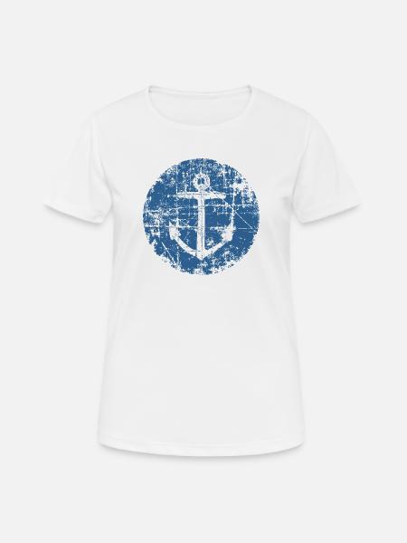Anker Schild Segel Design für Segler - Frauen T-Shirt atmungsaktiv - Weiß