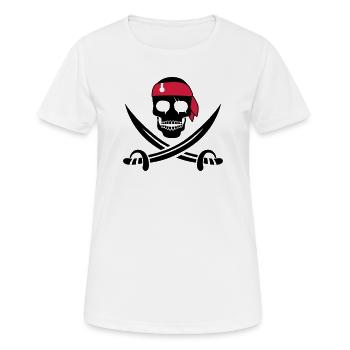 pirate - T-shirt respirant Femme - blanc - Devant - AI Model Female 172 dark (172cm)